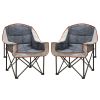 SUNNYFEEL Oversized XL Padded Camping Chair, Portable, Folding, Large Camp Lounge Chairs, Outdoor Sofa Chair High Back for Fishing, Patio Party, Lawn
