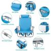 63*65*82cm Short Oxford Cloth Silver White Aluminum Tube Bearing 100kg Beach Chair Blue