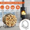 40 Inch Tubular Steel Log Hoop Firewood Storage Rack