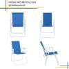 Oxford Cloth Iron Outdoor Beach Chair Blue