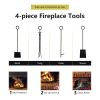Fireplace Log Rack with 4 Pieces Fireplace Tools