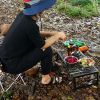 1pc outdoor picnic table multifunctional folding drain picnic table storage folding net table outdoor barbecue table camping net table