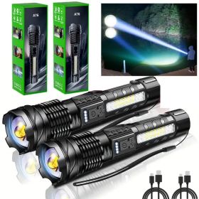 1/2 X Super Hell Taschenlampe Fackel - LED Taktisches Fackel - Zoom - Wasserfest (Option: 2PCS)