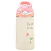 13.5Oz Insulated Stainless Steel Water Bottle Leak-proof Bottle for Kids with Straw Push Button Lock Switch Thermos Cup for Toddlers Boys Girls