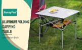 SUNNYFEEL Outdoor Folding Table | Lightweight Compact Aluminum Camping Table